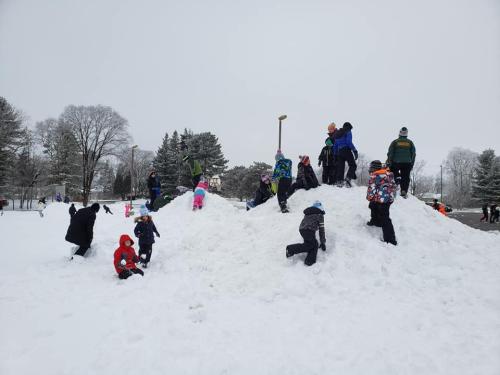 Playing in the snow